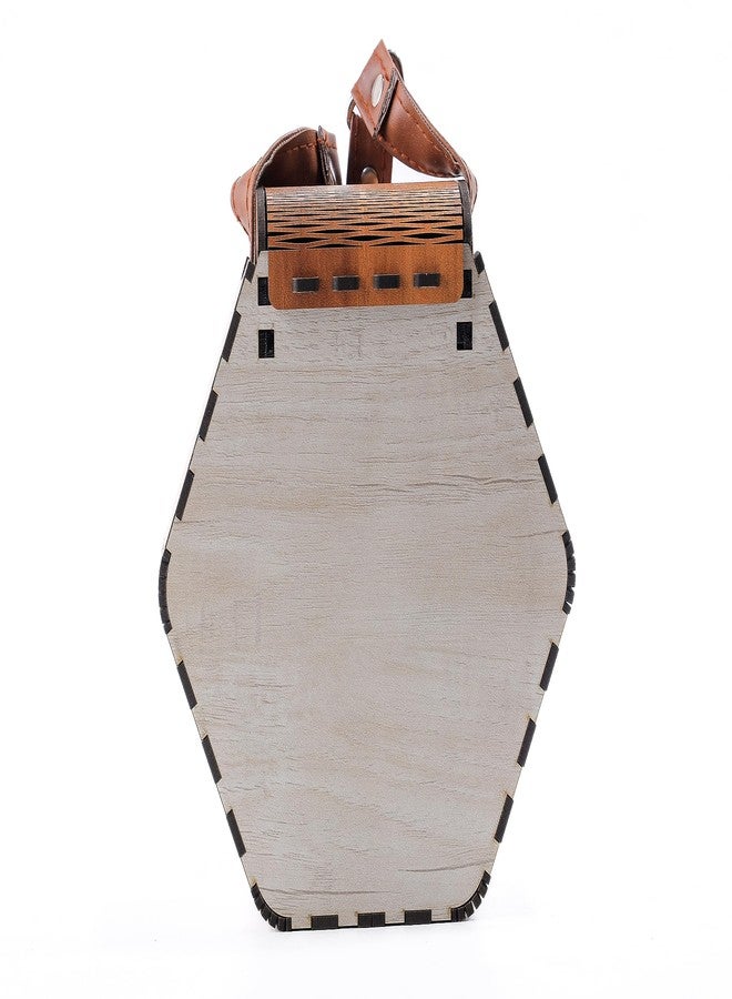 Adrohai Wooden Handbag for Women Wooden Purse Clutch Bag Ladies Wallet Wooden Lightweight Unique Purse Handbags for Women Girls One Shoulder Cross Body Bag Women (White) - Image 2